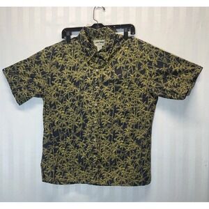 NWOT Vintage Cooke Street Hawaiian Shirt‎ Mens L Black Brown 1990
